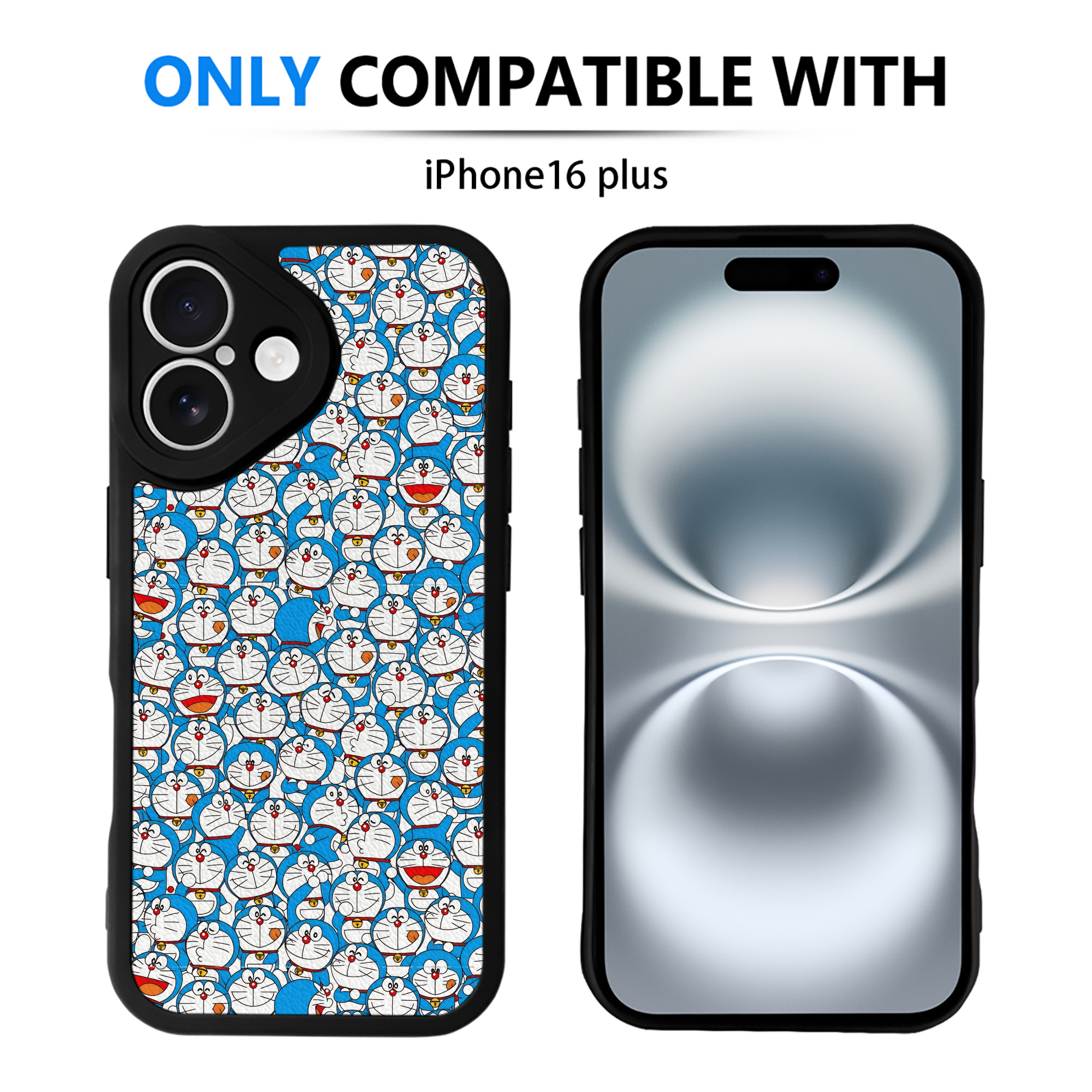 （画像用） ドラえもん Doraemon 【iPhone 16シリーズ対応】シリコンスマホケース（レザー調） 材質：シリコン